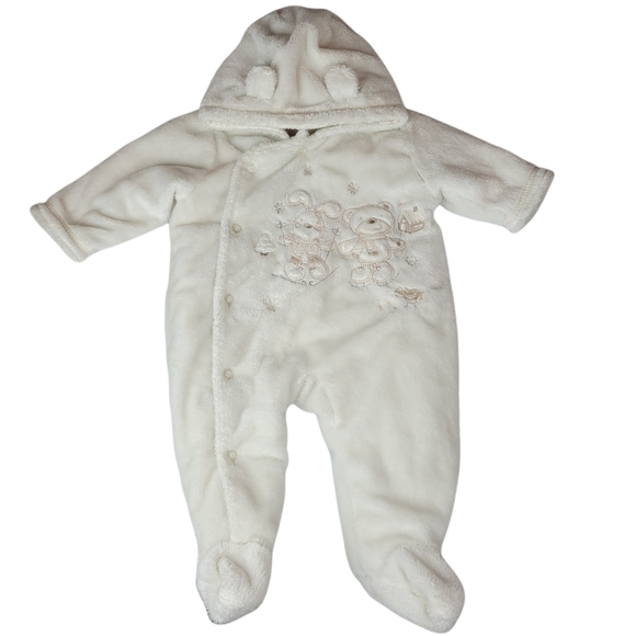 3/$20 NEW BABY Hooded, Long Sleeve Bodysuit Size 3-6 Months - Picture 2 of 15